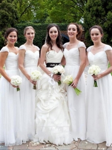 A-Line/Princess Sweetheart Sleeveless Floor-Length Chiffon Bridesmaid Dresses