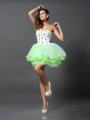 A-Line/Princess Strapless Ruffles Sleeveless Short Organza Cocktail Dresses