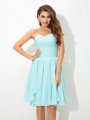 A-Line/Princess Sweetheart Pleats Sleeveless Short Chiffon Bridesmaid Dresses