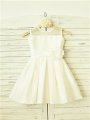 A-line/Princess Scoop Sleeveless Hand-made Flower Tea-Length Chiffon Flower Girl Dresses