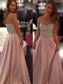 A-Line/Princess Sleeveless Sweetheart Floor-Length Chiffon Beading Dresses