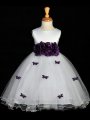 A-line/Princess Scoop Hand-made Flower Sleeveless Long Organza Flower Girl Dresses