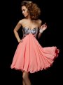 A-Line/Princess Sweetheart Sleeveless Beading Short Chiffon Homecoming Dresses