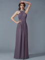 Sheath/Column High Neck Sleeveless Beading Long Chiffon Dresses