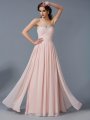 A-Line/Princess Sweetheart Sleeveless Pleats Long Chiffon Dresses