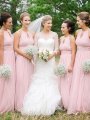 A-Line/Princess Sleeveless Scoop Floor-Length Chiffon Bridesmaid Dresses