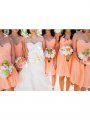 A-Line/Princess Sleeveless Sweetheart Short/Mini Chiffon Bridesmaid Dresses