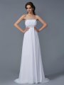 A-Line/Princess Strapless Sleeveless Beading Long Chiffon Dresses