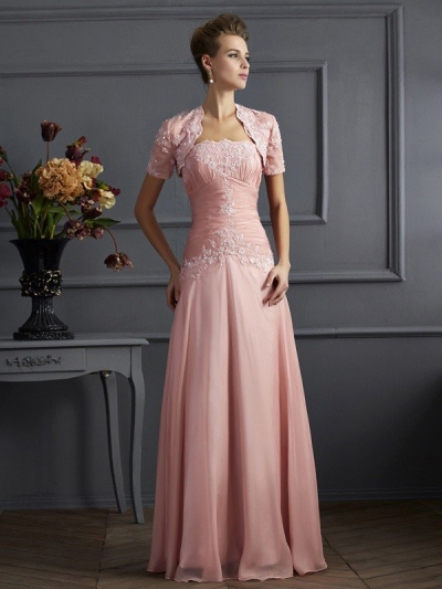 A-Line/Princess Sweetheart Sleeveless Applique Long Chiffon Mother of the Bride Dresses [40315]