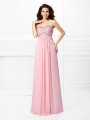 A-Line/Princess Sweetheart Beading Sleeveless Long Chiffon Dresses