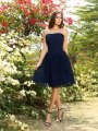 A-Line/Princess Strapless Pleats Sleeveless Short Chiffon Bridesmaid Dresses