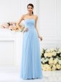 A-Line/Princess Strapless Pleats Sleeveless Long Chiffon Bridesmaid Dresses