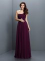 A-Line/Princess Strapless Pleats Sleeveless Long Chiffon Bridesmaid Dresses