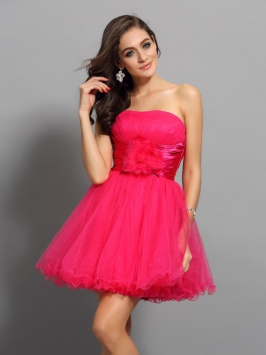 A-Line/Princess Sweetheart Sash/Ribbon/Belt Sleeveless Short Elastic Woven Satin Cocktail Dresses