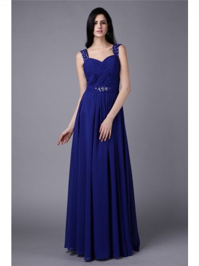 A-Line/Princess Straps Sleeveless Beading Long Chiffon Dresses [N13ZYDRESS264]