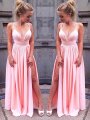 A-Line/Princess Sleeveless Straps Floor-Length Ruched Chiffon Dresses