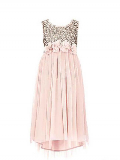 A-line/Princess Scoop Sleeveless Sequin Chiffon Floor-Length Flower Girl Dresses