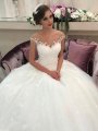 Ball Gown Off-the-Shoulder Court Train Tulle Sleeveless Wedding Dresses