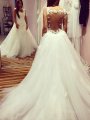 Ball Gown Sleeveless Sweetheart Chapel Train Tulle Wedding Dresses