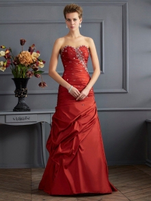 Trumpet/Mermaid Sweetheart Sleeveless Beading Long Taffeta Dresses