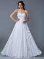 A-Line/Princess Sweetheart Sleeveless Ruffles Long Chiffon Dresses