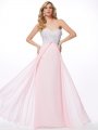 Sheath/Column Sweetheart Sleeveless Applique Beading Long Chiffon Dresses