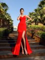 Sheath/Column High Neck Beading Sleeveless Long Spandex Dresses