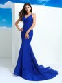 Sheath/Column Straps Beading Sleeveless Long Chiffon Dresses