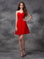 A-line/Princess Sweetheart Ruched Sleeveless Short Chiffon Cocktail Dresses