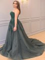 A-Line/Princess Sweetheart Sleeveless Applique Court Train Tulle Plus Size Dresses