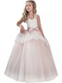 Ball Gown Sweetheart Sleeveless Bowknot Floor-Length Tulle Flower Girl Dresses