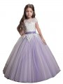 Ball Gown Jewel Sleeveless Applique Floor-Length Tulle Flower Girl Dresses