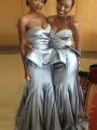 Trumpet/Mermaid Sweetheart Sleeveless Satin Sweep/Brush Train Bridesmaid Dresses