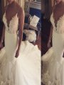 Trumpet/Mermaid Spaghetti Straps Court Train Lace Tulle Sleeveless Wedding Dresses