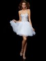 Sheath/Column Sweetheart Sleeveless Crystal Short Elastic Woven Satin Homecoming Dresses