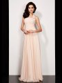 A-Line/Princess Halter Sleeveless Pleats Long Chiffon Dresses