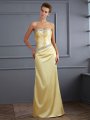 Trumpet/Mermaid Sweetheart Sleeveless Beading Long Elastic Woven Satin Dresses