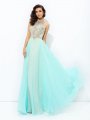 A-line/Princess Jewel Beading Sleeveless Long Chiffon Dresses