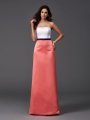 A-Line/Princess Strapless Sleeveless Long Satin Bridesmaid Dresses