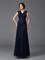 A-Line/Princess Straps Lace Sleeveless Long Chiffon Mother of the Bride Dresses