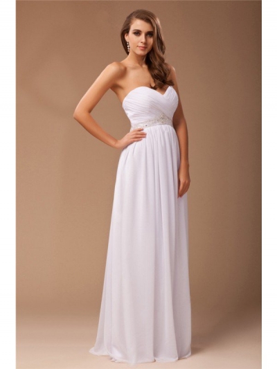 Sheath/Column Beading Sweetheart Long Sleeveless Chiffon Dresses [N13BDRESS5]