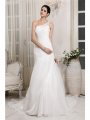 Trumpet/Mermaid One-Shoulder Sleeveless Beading Applique Long Organza Wedding Dresses