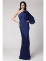 Trumpet/Mermaid One-Shoulder Long Feather Chiffon Damask Dresses