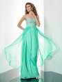 A-Line/Princess Halter Sleeveless Beading Applique Long Chiffon Dresses