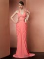 A-Line/Princess Halter Beading Sleeveless Long Chiffon Dresses