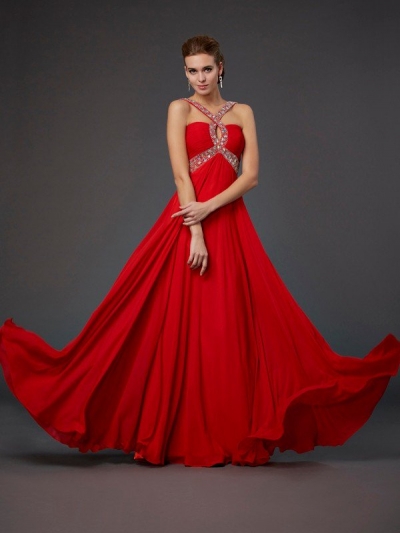 Sheath/Column Halter Sleeveless Beading Sequin Long Chiffon Dresses [40207]