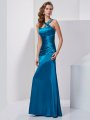 Sheath/Column Straps Sleeveless Beading Long Silk like Satin Dresses