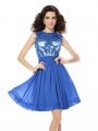 A-Line/Princess Scoop Applique Sleeveless Short Chiffon Cocktail Dresses