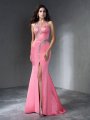 Trumpet/Mermaid Scoop Beading Sleeveless Long Satin Dresses