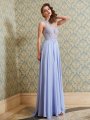 A-Line/Princess Scoop Sleeveless Floor-Length Applique Chiffon Dresses